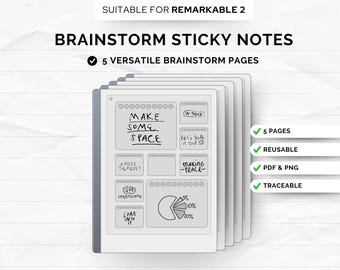 May include: Five black and white printable pages for brainstorming on a digital notepad. The pages include prompts like "Make Some Space", "Let's Talk It Out", and "See Intentions".