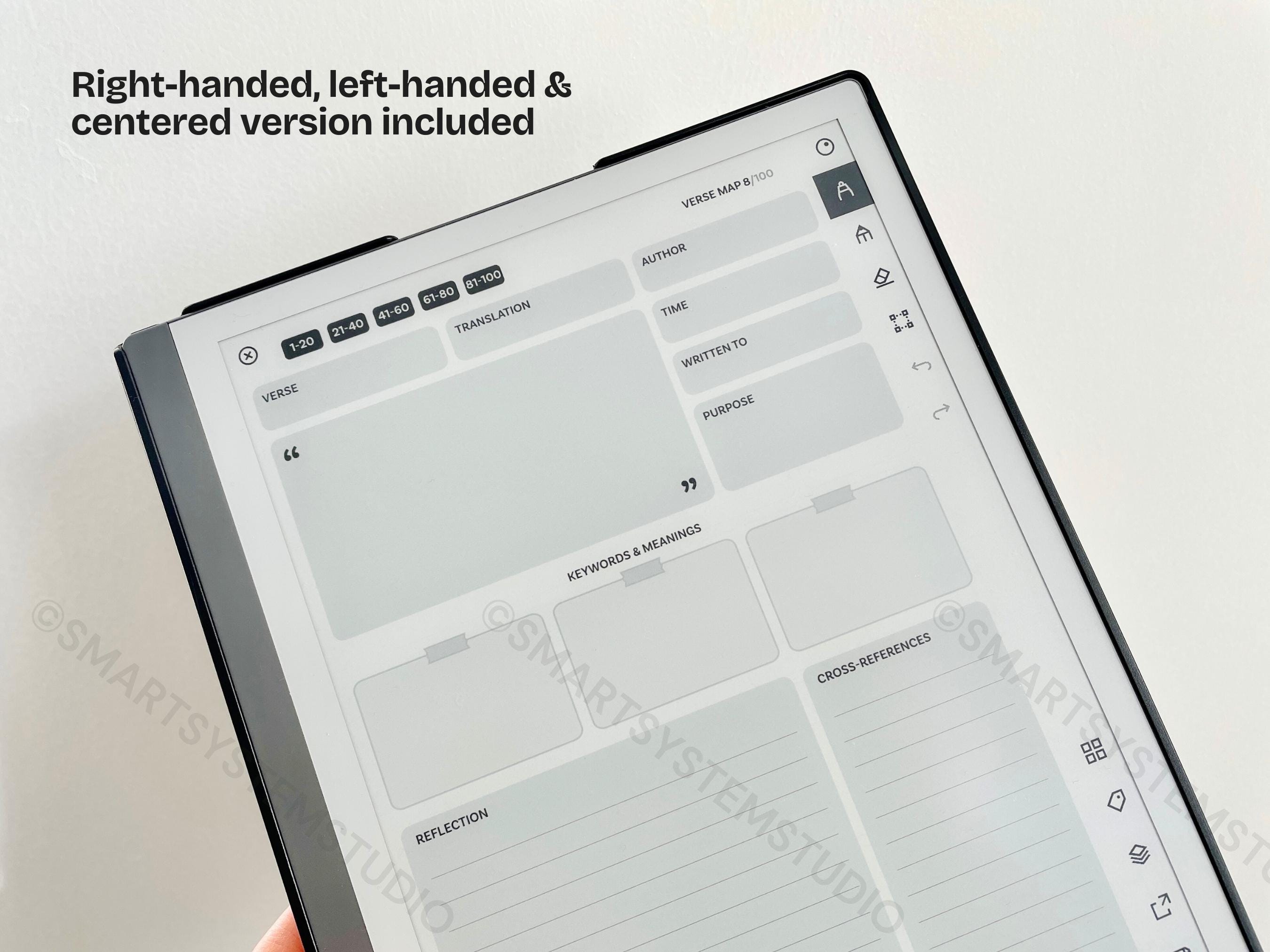 Tre Journal Bible Verse Mapping Template for Remarkable 2 | Digital Scripture Study ...