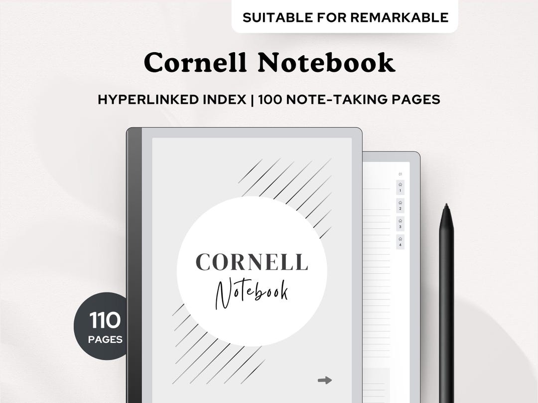 Cornell Notes Digital Notebook for Remarkable 2 | Perfect for Academic ...