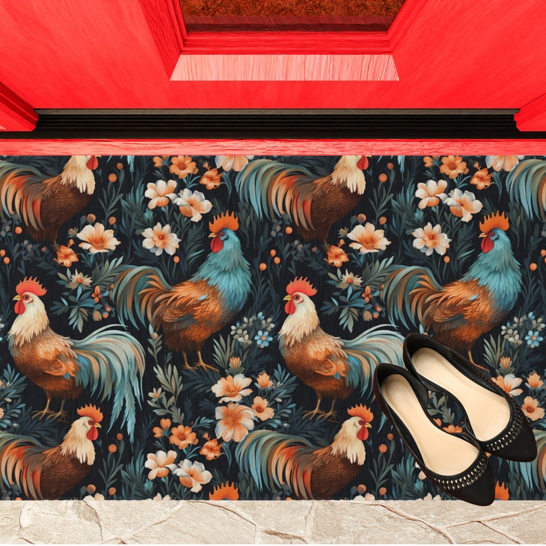 Chicken Rug Indoor/outdoor Chicken Rug Rug for Chicken Mom Cottagecore ...