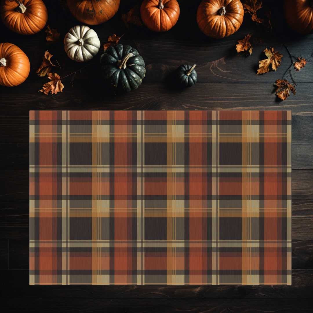 Rich Fall Plaid Porch Outdoor Rug Autumn Front Porch Decor Halloween