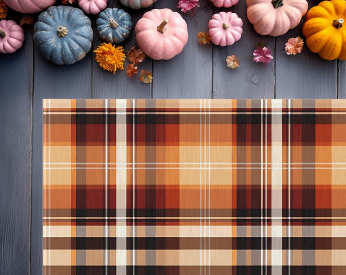 Fall Plaid Porch Outdoor Rug | Autumn Front Porch Decor | Halloween ...