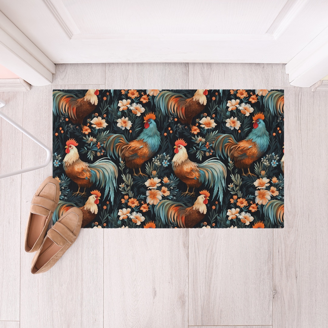 Chicken Rug Indoor/outdoor Chicken Rug Rug for Chicken Mom Cottagecore