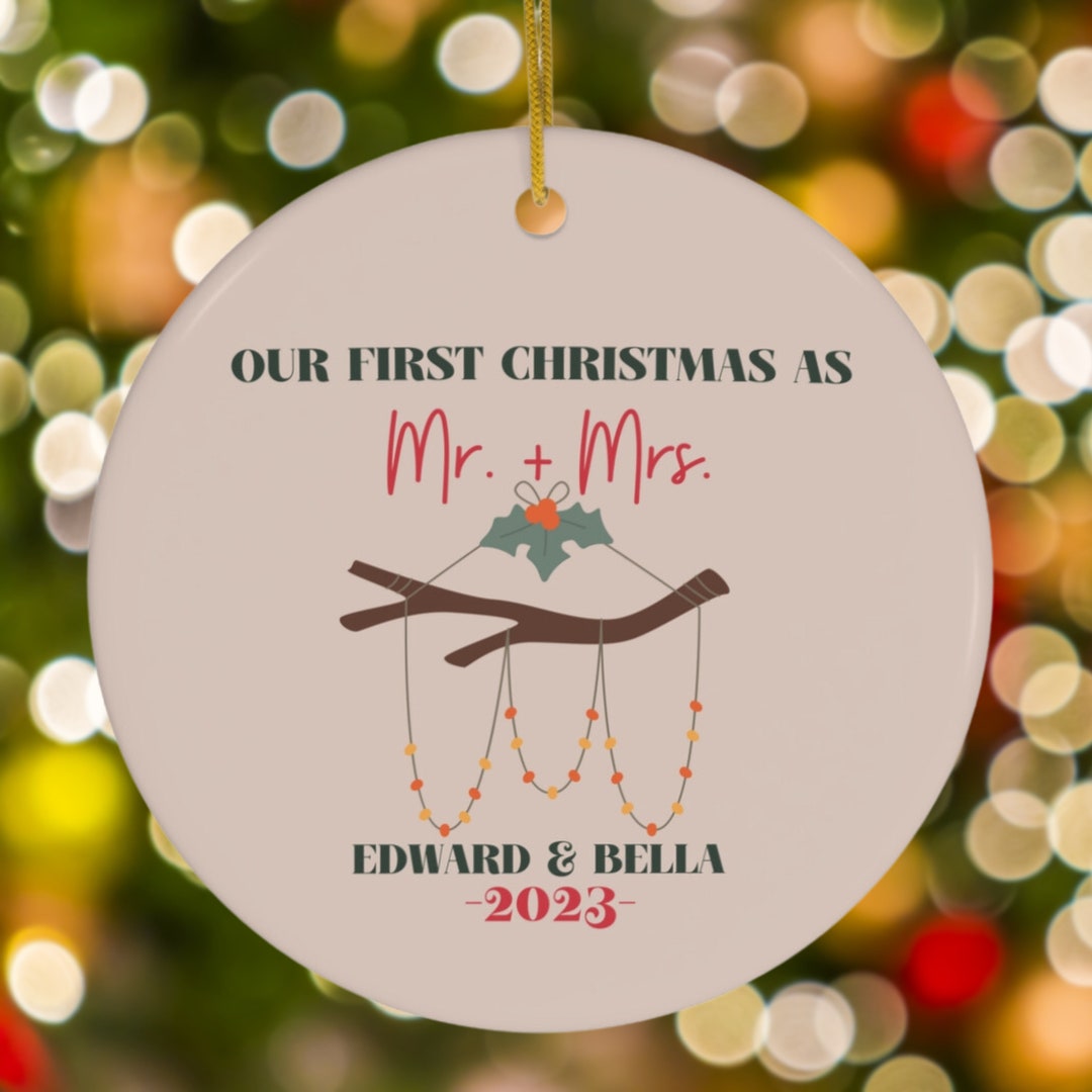 Personalized First Christmas Married Ornament Mr and Mrs Etsy