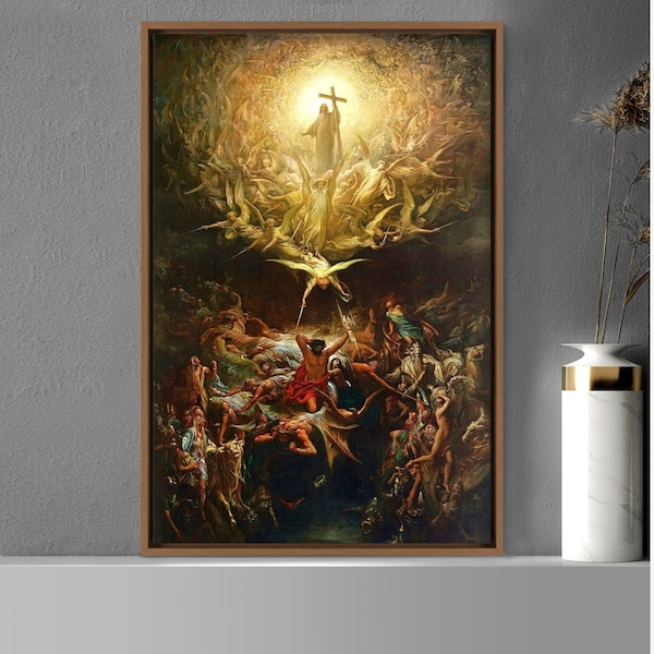 The Triumph Of Christianity Over Paganism by Gustave Dore, Canvas Print Wall Art Famous Art,Frame Large Wall Art,Gift,Living Room Wall Decor