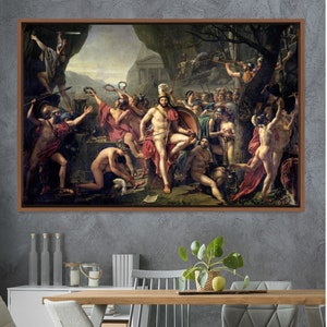 Leonidas at Thermopylai by Jacques Louis David, Frame Canvas Print Wall Art Famous Art, Frame Large Wall Art, Gift, Living Room Wall Decor