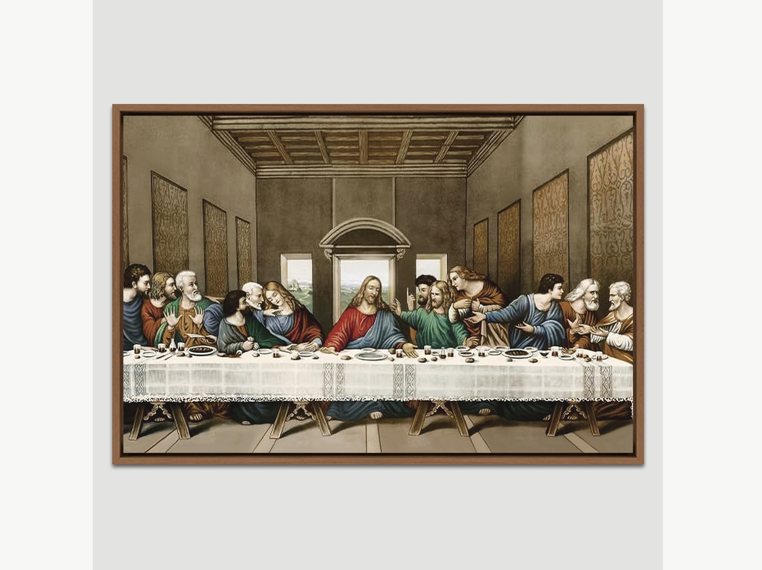 The Last Supper by Leonardo Da Vinci, Framed Canvas Print Wall Art ...