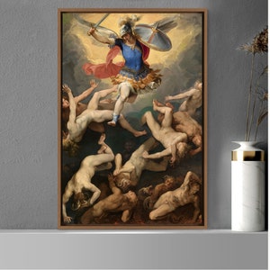 Fall of the Rebel Angels by Giuseppe Cesari, Framed Canvas Print Wall Art Famous Art, Frame Large Wall Art, Vintage Art,Gift,Room Wall Decor