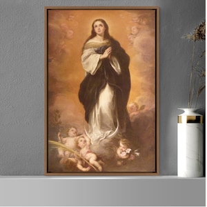 The Immaculate Conception by Bartolome Esteban Murillo, Canvas Print Wall Art Famous Art, Frame Large Wall Art, Gift, Living Room Wall Decor