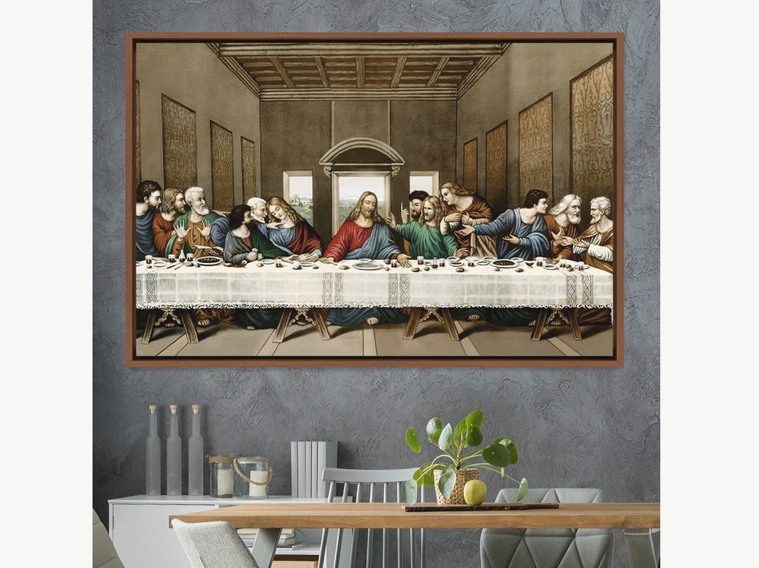 The Last Supper by Leonardo Da Vinci, Framed Canvas Print Wall Art ...