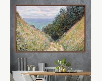 Framed Canvas Oil Painting Landscape Wall Art, Nature Framed Large Gallery Art, Green Art, Vintage Art, Minimalist Art, Gift, Wall Decor
