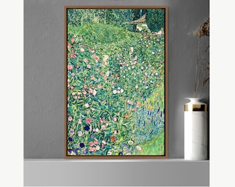 Gustav Klimt Italian Garden Landscape, Framed Canvas Print Wall Art Famous Art, Frame Large Wall Art,Vintage Art,Gift,Living Room Wall Decor
