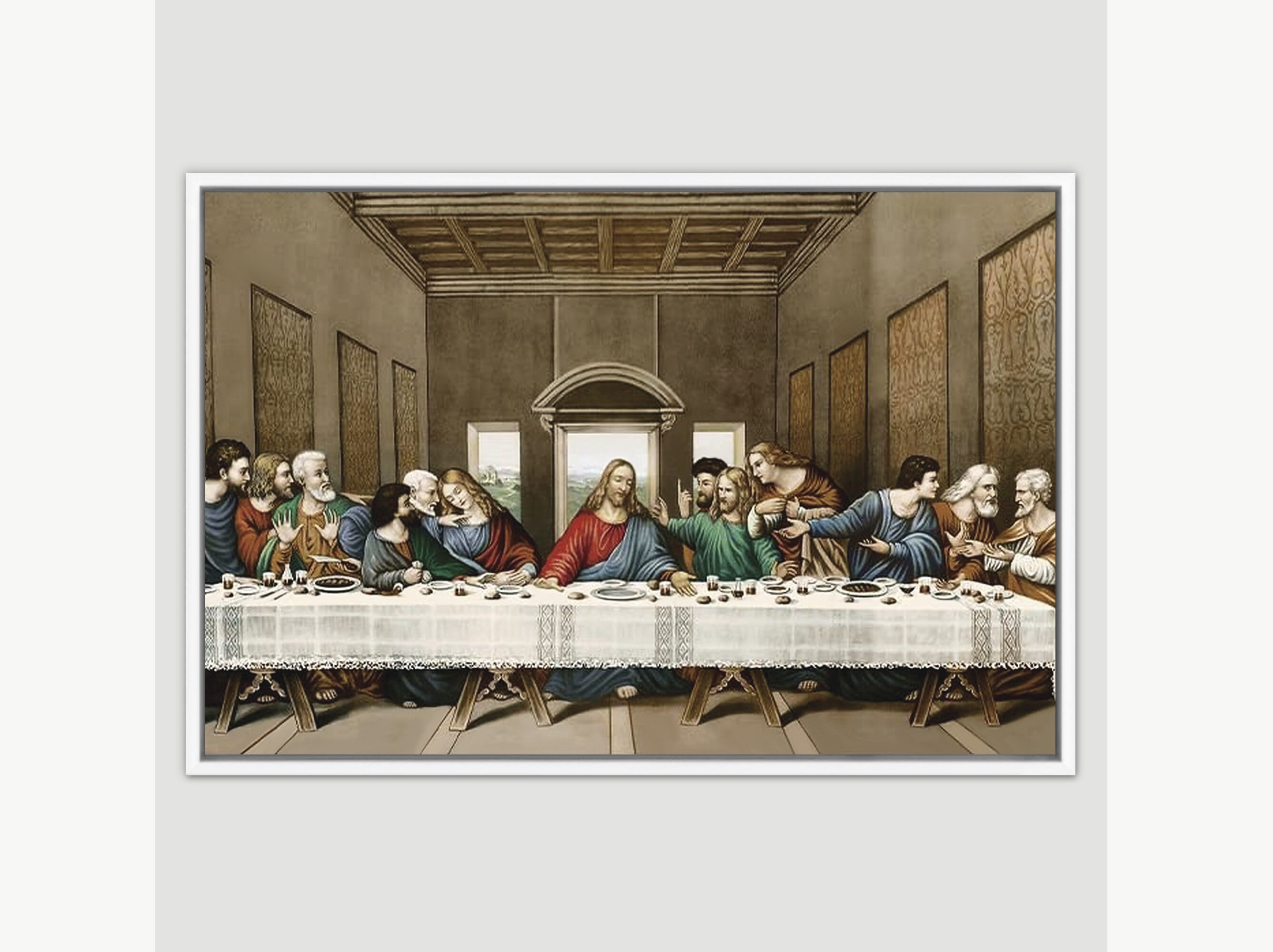 The Last Supper by Leonardo Da Vinci, Framed Canvas Print Wall Art ...