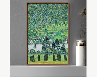 Gustav Klimt Framed Canvas Art Print, A Slope in a Forest on Attersee Lake, Frame Large Wall Art, Vintage Art, Green Art, Gift, Wall Decor