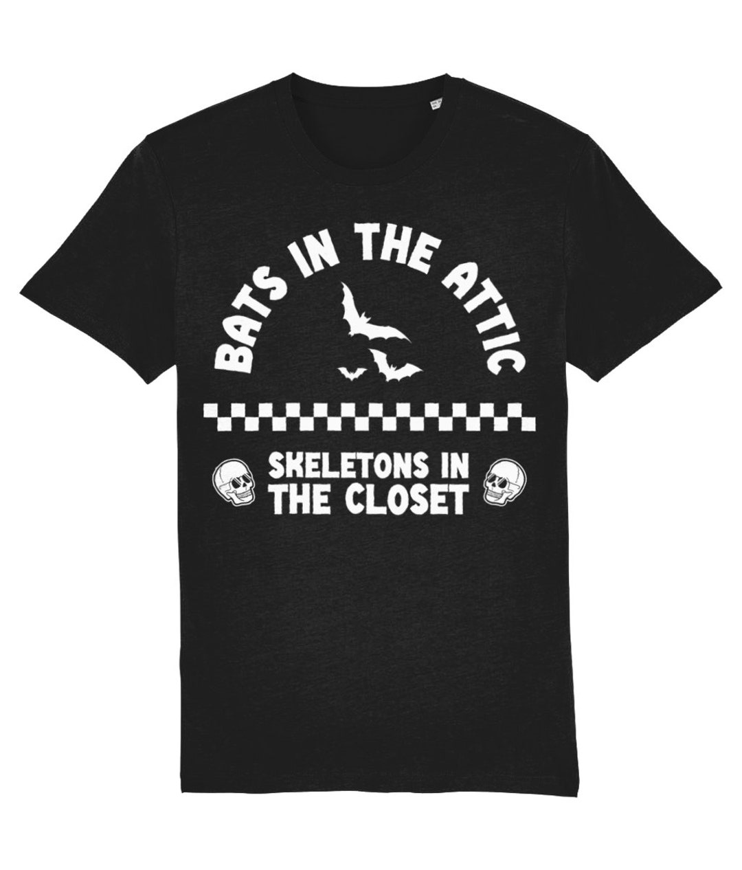 Bats in the Attic Skeletons in the Closet Funny Spooky Tee Etsy