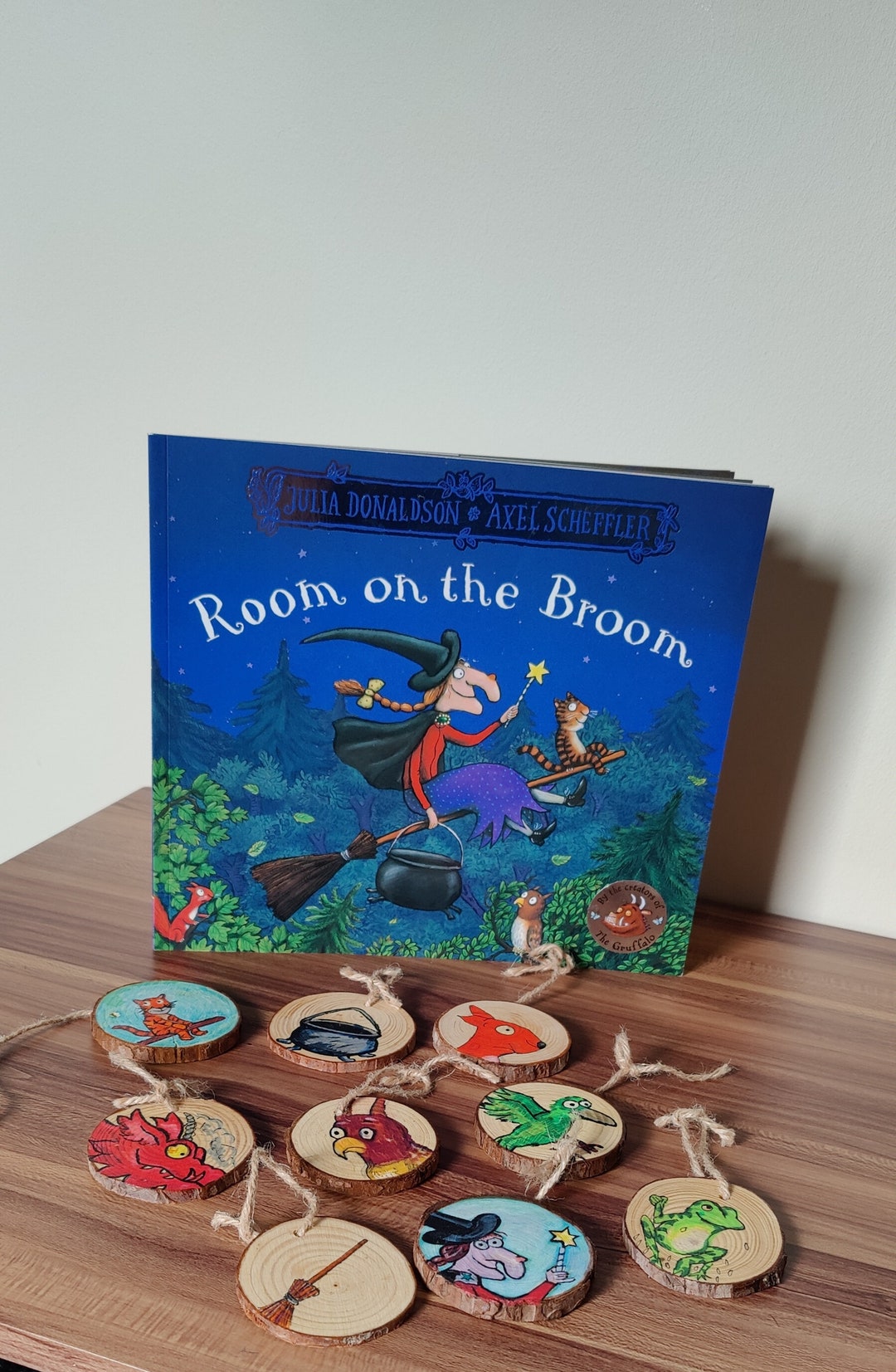 Room on the Broom wooden Story Slices. made to Order Etsy