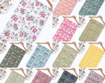 Organic Cotton Hand Block Print Fabric by the Yard, Floral Apparel Dress Material