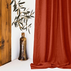 100% Natural Cotton Window Curtain Panels for Bedroom, Stone Washed Cafe Farmhouse Living Room Curtain, Custom Size Drapery