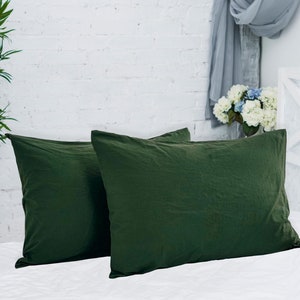 100% Natural Organic Cotton Pillow Cases Cushion Cover, Pre Stone Washed Soft Cotton Pillow Covers, King Queen Standard Custom Pillowcases