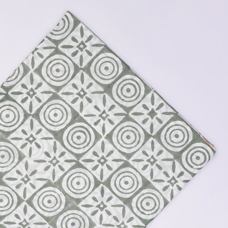 Indian Block Print Fabric, Sewing Craft Dress Fabric, Running