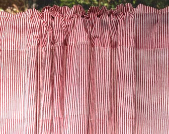 Handmade Striped Cotton Curtains | Farmhouse, Boho Window Drapes (Custom Size)