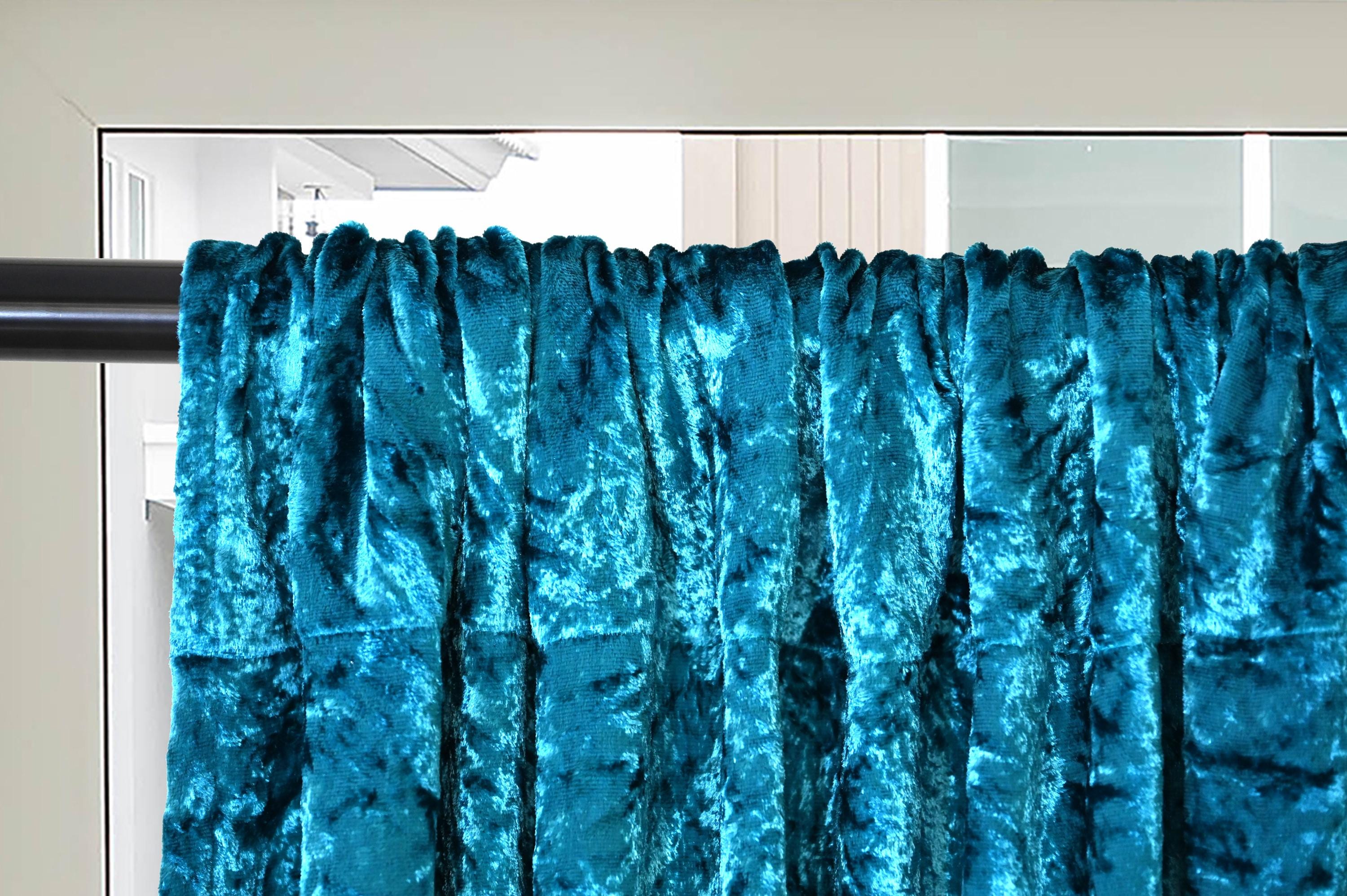 RYB Home Teal Velvet Curtains - 84 Inch Length, Room Darkening, 2 Panels Set For Bedroom & Nursery - View #9