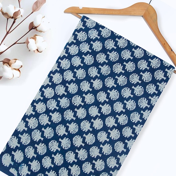 white christmas dresses Shop Designs on Indigo Dabu Cotton Fabric at Matkatus main image 1