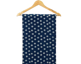 Bahu Indigo Dabu Baumwollstoff, Baumwollstoff, Block Print, handgefertigte Massenware