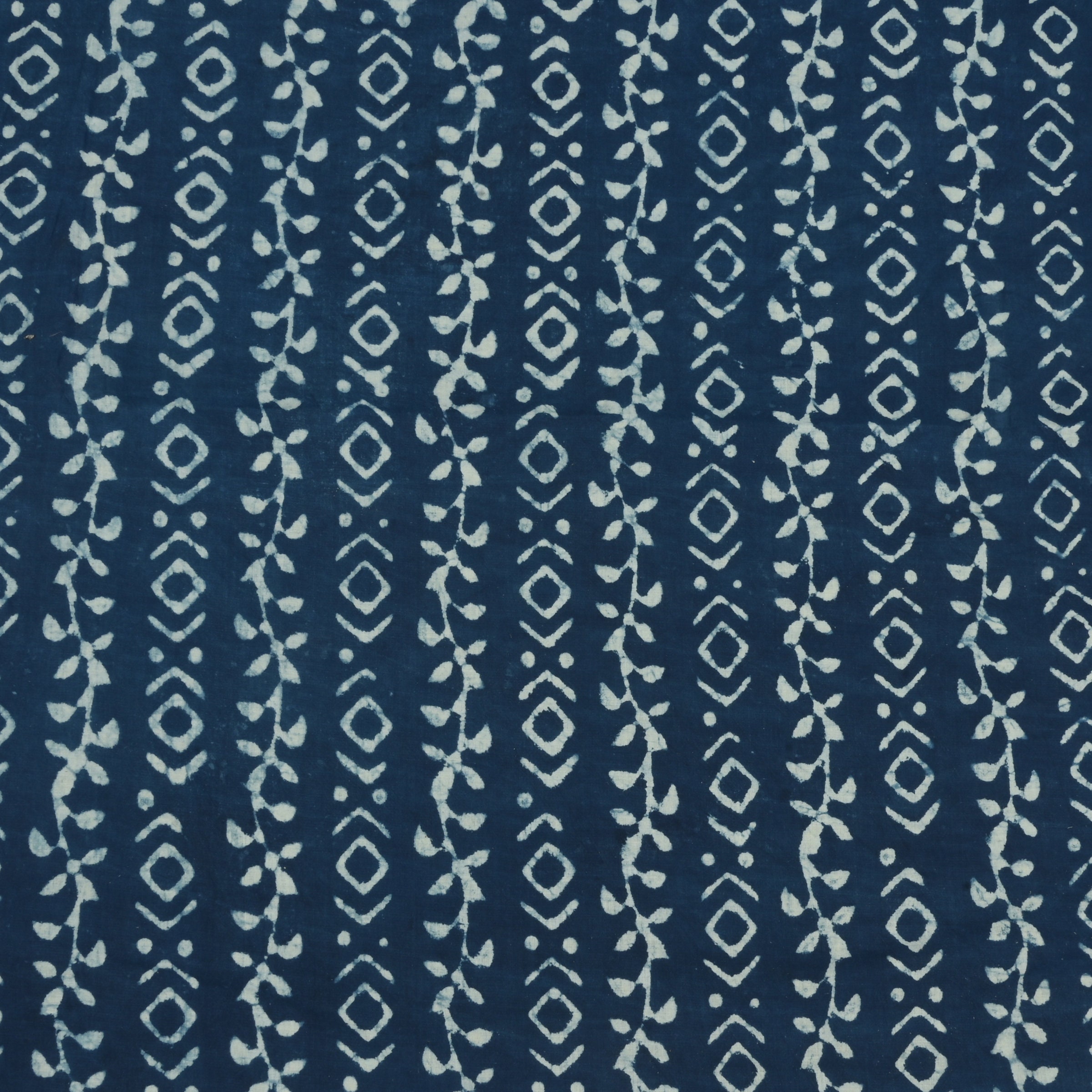 Hand Block Indigo Bagru Print Natural Dyed Cotton Fabric 22
