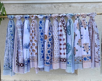 Handblockdruck-Sarong aus Baumwolle, Boho-Blumen-Strandvertuschung, Handwerker-Pareo-Wrap