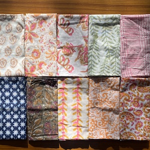 Boho Hand Block Print Cotton Cloth Napkins | Reusable Eco Friendly Wholesale Dinner Set image 2