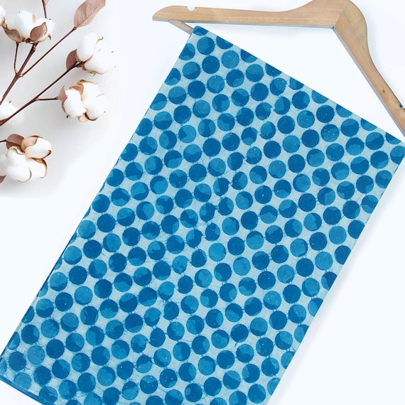 indigo cotton dress material Blue Indigo Dyed Cotton Fabric: Indian Summer Dress Material