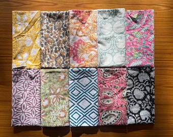 Boho Hand Block Print Cotton Cloth Napkins | Reusable Eco Friendly Wholesale Dinner Set