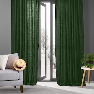 100% Organic Natural Cotton Curtains, Pre Stone-Washed Cotton Curtains, Custom Size Extra Long Curtains, Living Room Curtains Panel Drapes