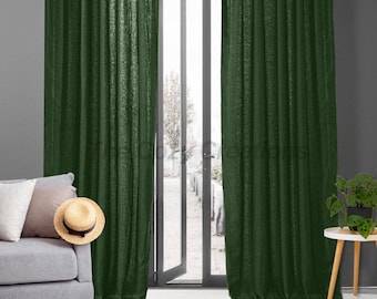 100% Organic Natural Cotton Curtains, Pre Stone-Washed Cotton Curtains, Custom Size Extra Long Curtains, Living Room Curtains Panel Drapes