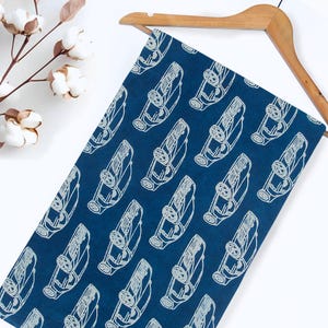 Indigo Hand Block Cotton Fabric | Lightweight Soft Cotton Dress Fabric | Blue Fabric for Curtains, Cushion Covers, Sewing Projects By Yard