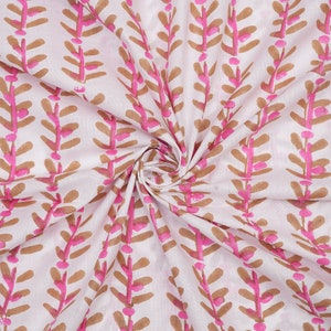 Cotton Hand Block Print Sewing Fabric, Dress Sewing Craft Fabric Women Dress Making Soft Fabric Indian Cotton Lightweight Fabric By The Yard