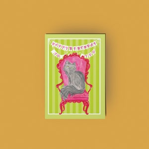 Happy Birthday To You Cat Greeting Card Handmade by Rose Line - Australian Made