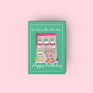 Florist Happy Birthday Greeting Card Handmade By Rose Line