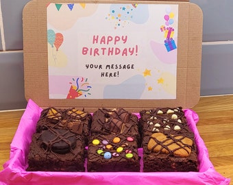 Happy Birthday Brownie Box- Letterbox Friendly - Homemade