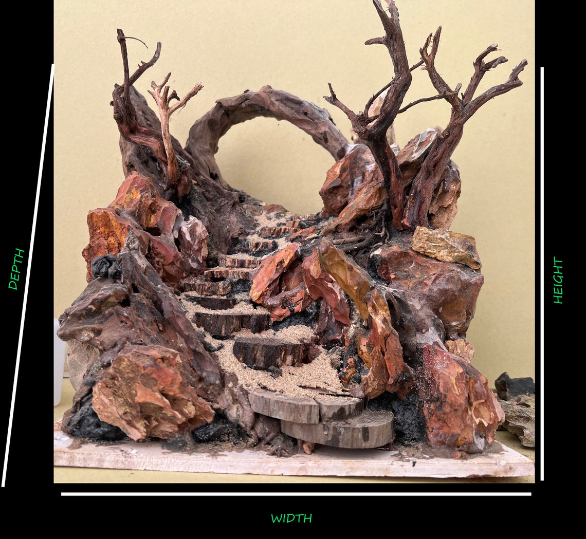 Image showcasing Aquarium Driftwood Decor, Aquarium Cave, Aquarium Hardscape, Decoration ...