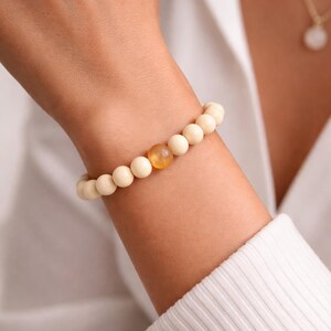 Braccialetto unico con perline di incenso, gioiello minimalista, regalo per lei, perline di resina di boswellia naturale, gioiello spirituale fatto a mano