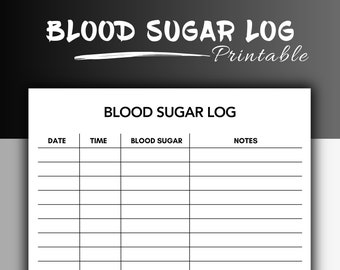 Blood Sugar Log Editable Printable Breakfast Lunch Dinner and Bedtime Blood Sugar Log Editable Printable Breakfast Lunch Dinner and Bedtime