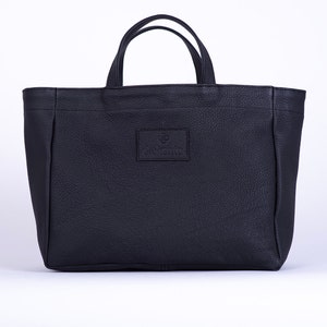 Handmade Leather Handbag, Black Top Handle Bag, Ladies Purse, Travel Shopping Bag Hobo Carry Shoulder Bag, Multipurpose Handbag image 5