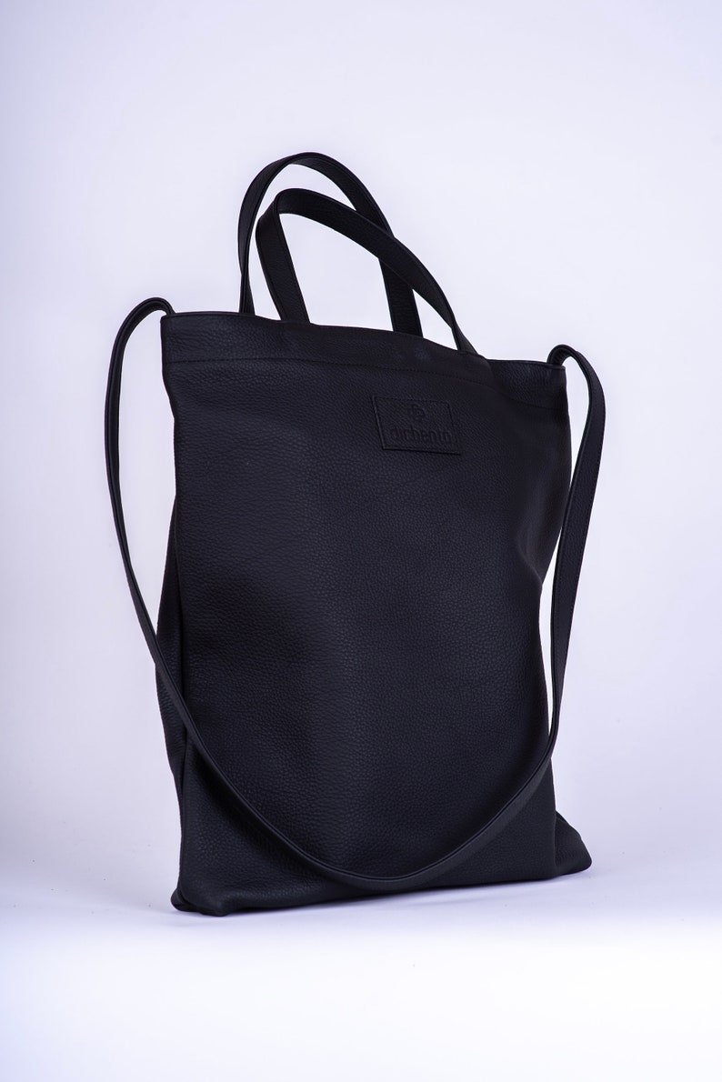 Handmade Leather Crossbody Bag, Soft Leather Campus Bag, Weekender Bag, Laptop Bag, Wedding Gift Double Handle Grocery Bag image 6