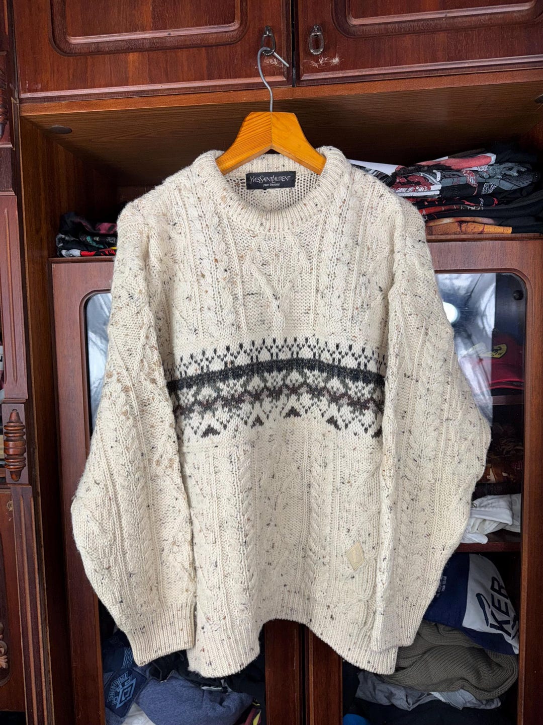 Yves Saint Laurent 90's｜Pattern Sweater Yves Saint Laurent Vintage 90s Ysl Zig zag Pattern Sweater