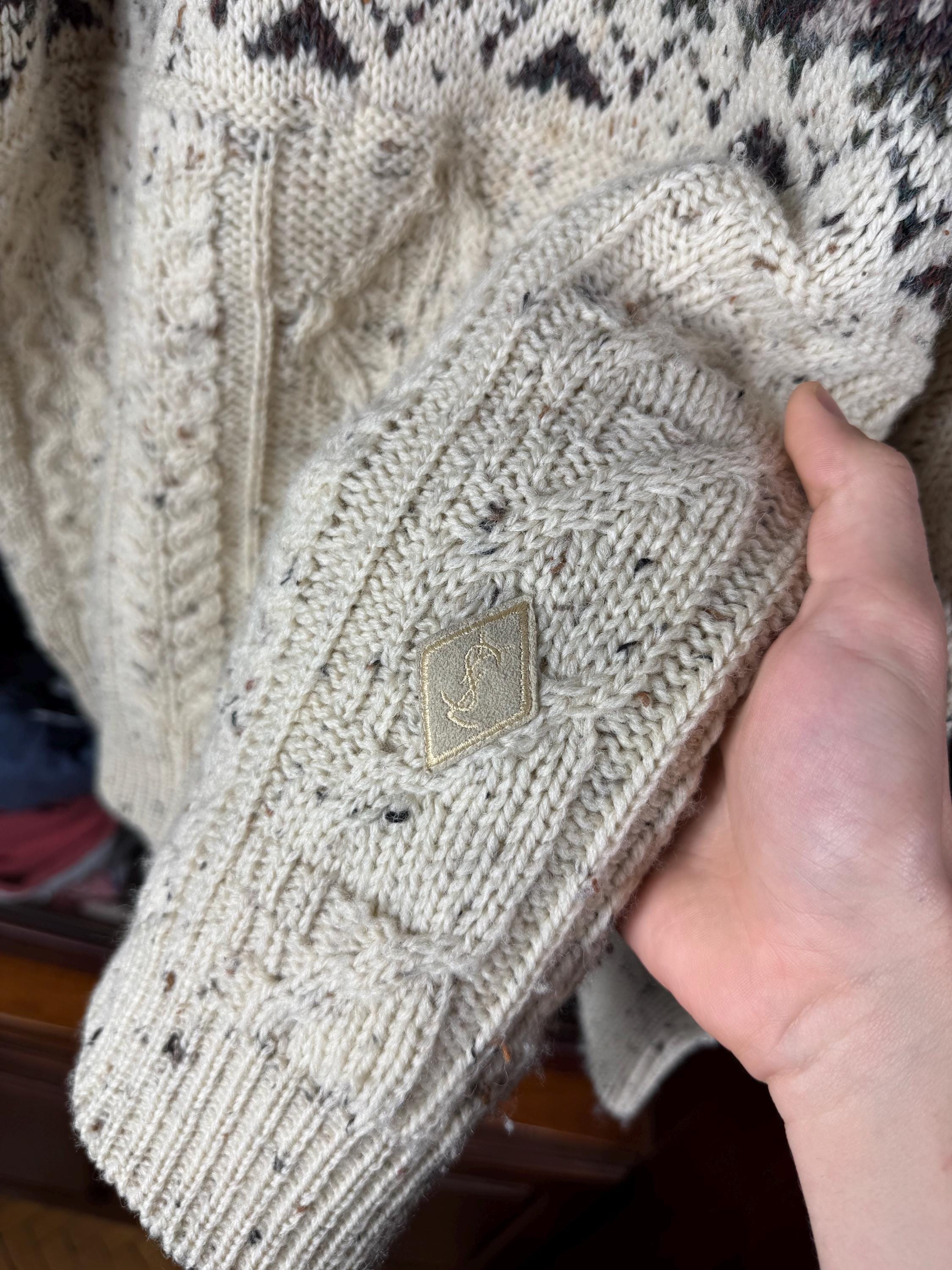 Vintage 80s 90s Yves Saint Laurent YSL Cable Knit Heavy