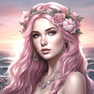 Enchanting mermaid pictures, set of 3 mermaids as printable download