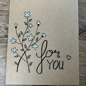 Tarjeta de agradecimiento | Tarjeta de cumpleaños | Tarjeta de San Valentín “para ti” | Letras de mano | escrito a mano | DIN A6
