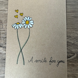Carte de remerciement | Carte d'anniversaire | Carte Saint Valentin "un sourire pour toi" | Lettrage à la main | manuscrit | DIN A6